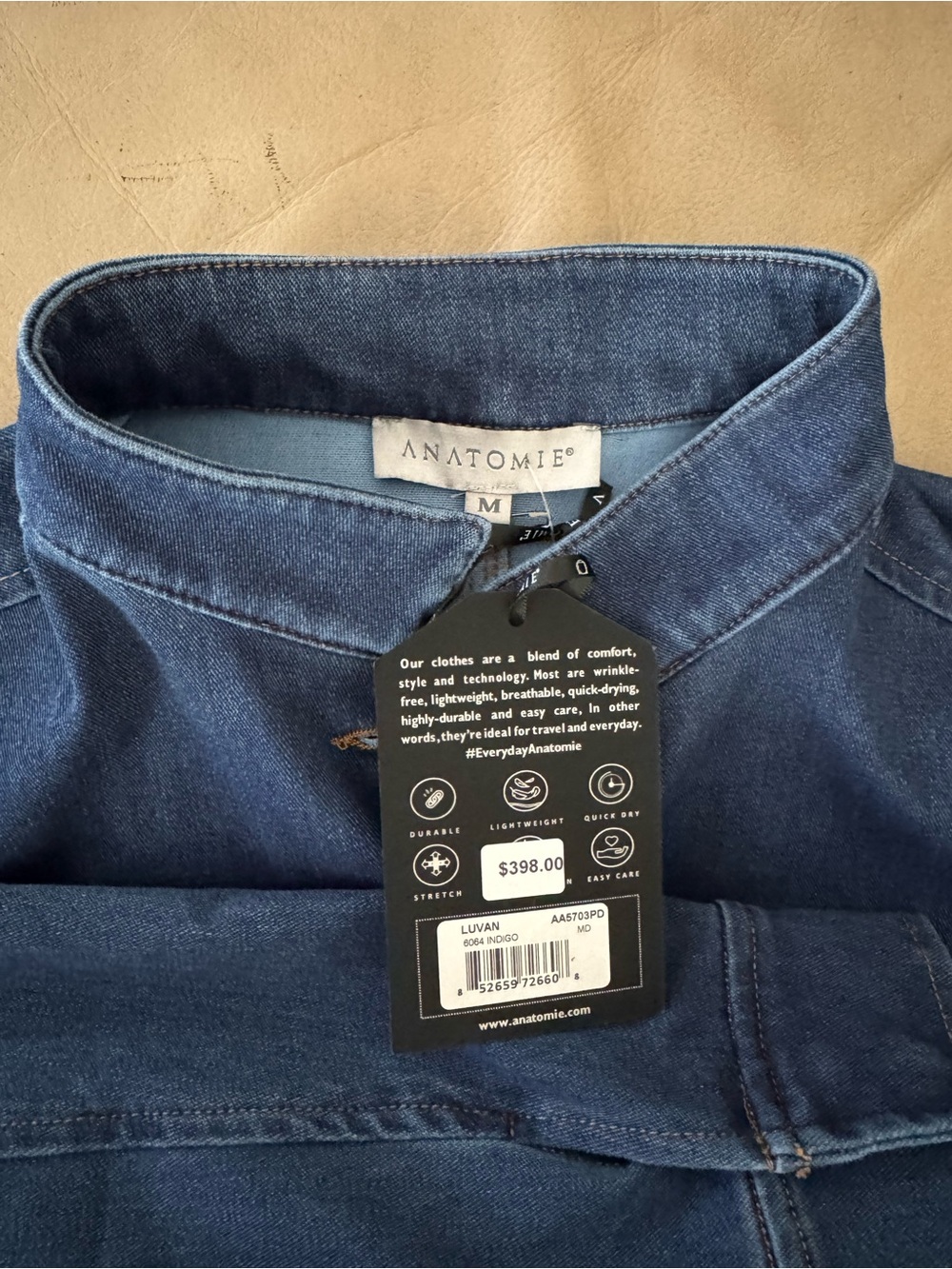 Anatomie Luvan Blue Denim Button Front Super Stretchy Jacket. Size M. MSRP $398 - Picture 13 of 17